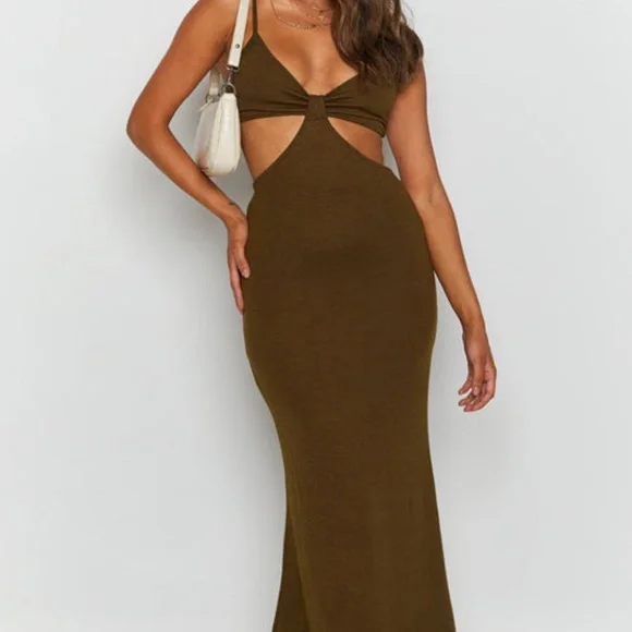 white christmas dresses Catalina Kisses Cut Out Maxi In White – Impressions Outlet main image 0